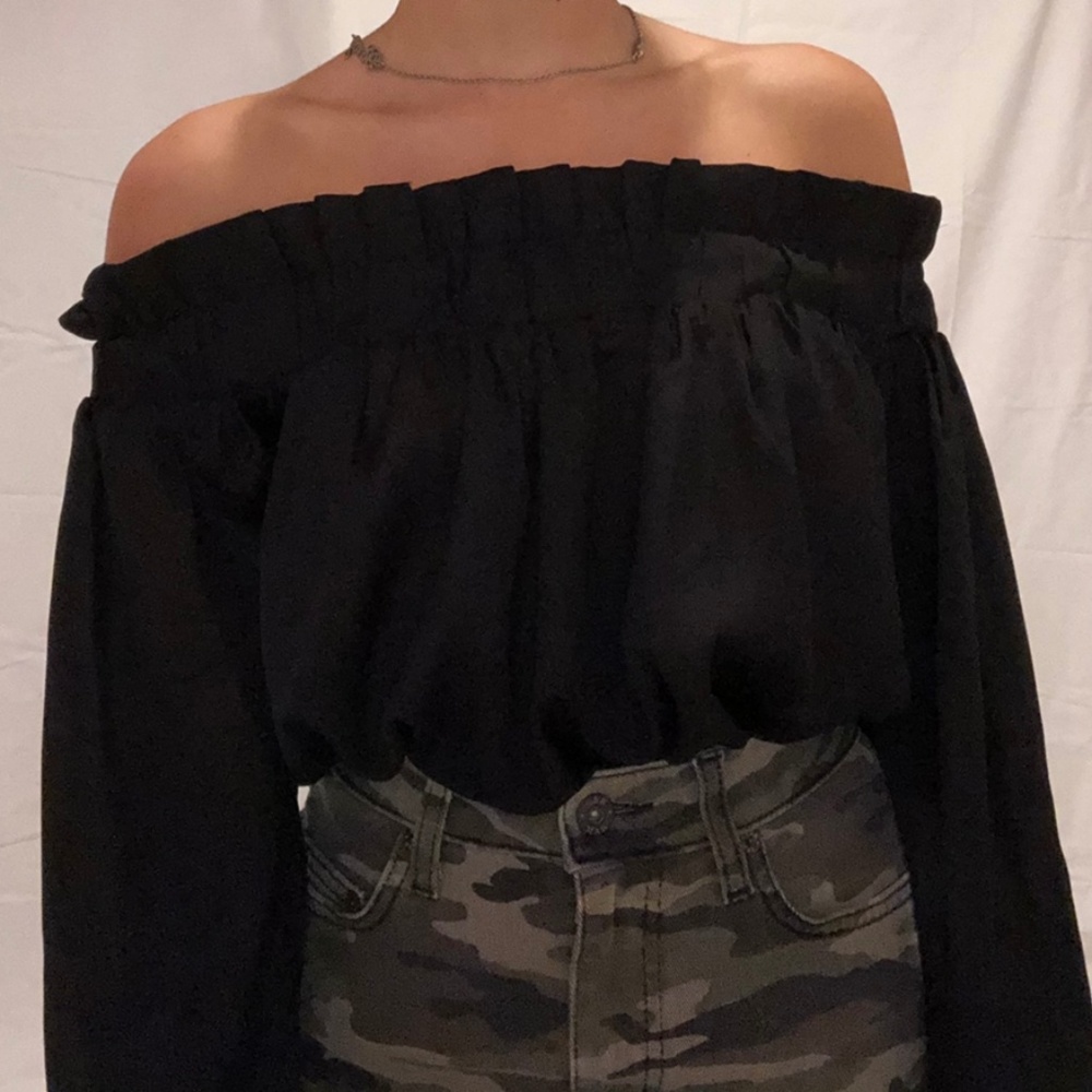 Brand new black off the shoulder top